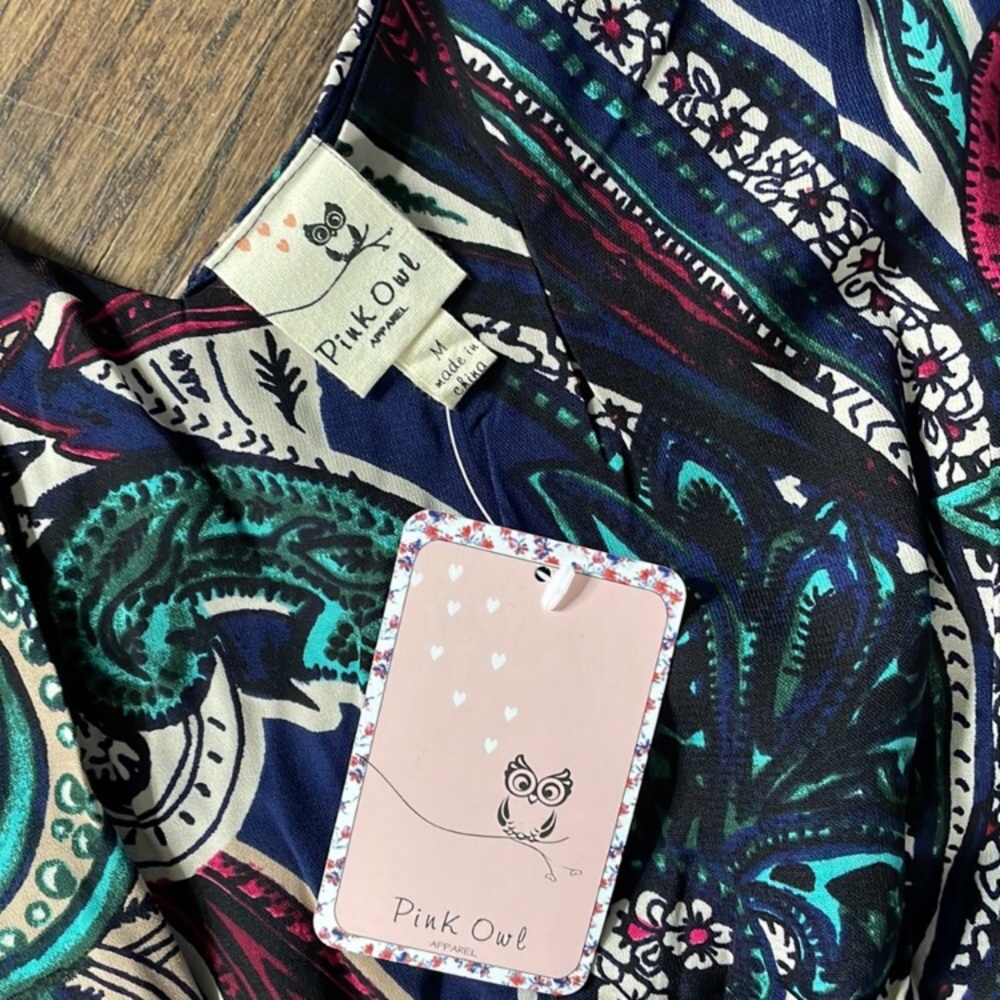 Pink Owl Paisley Print Dress —#121 - Picture 9 of 9
